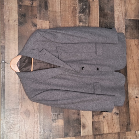 Oscar De La Renta Gray Wool Cashmere Blend Blazer Sport Coat 46 R Men